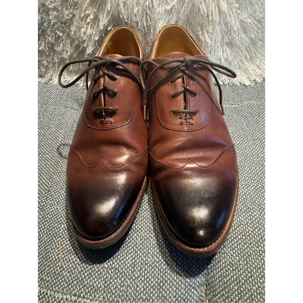 THE OFFICE OF ANGELA SCOTT Mr. Evans Walnut Leather Women's Wingtip Oxford 37.5W Brown Size 7.5 - Image 2