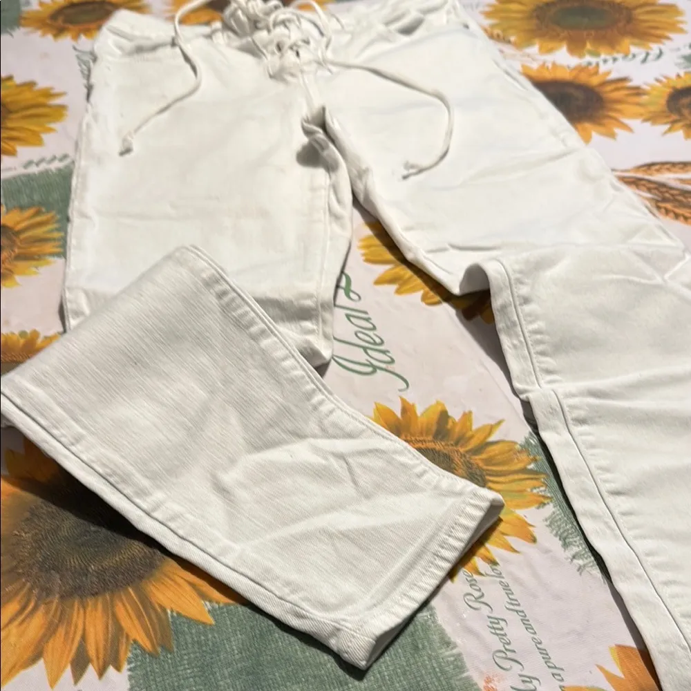 PacSun White Lace-Up Jeans - Image 3