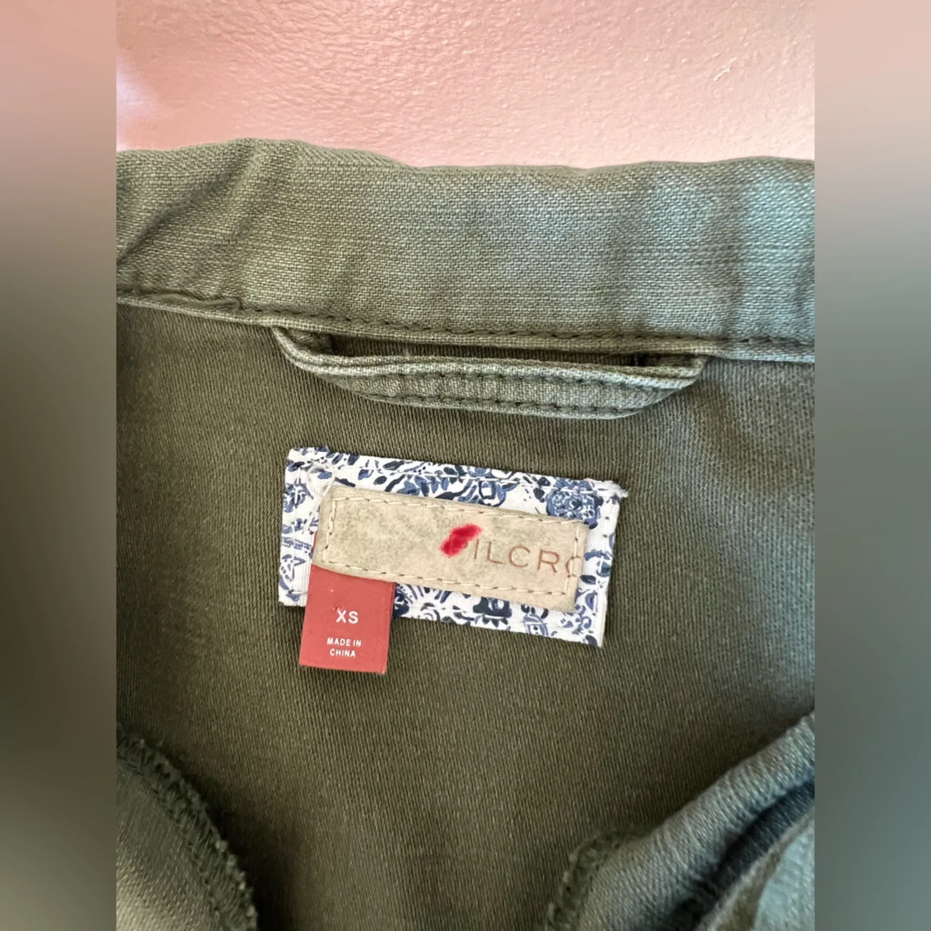 Pilcro x Anthro Cropped Paint Splatter Utility Army Green Jacket Size XS - Image 9