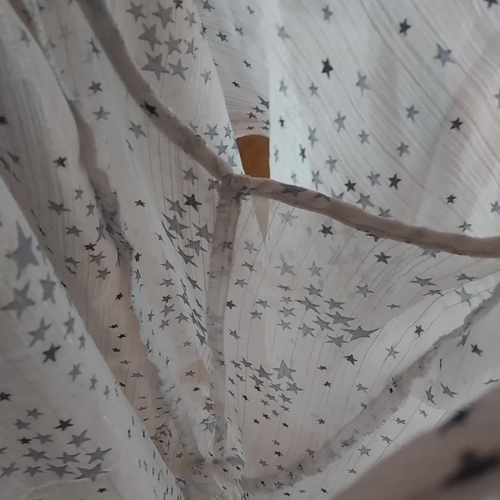 Studio Y L Whimseygoth White Silver Stars Beaded Top - Image 5