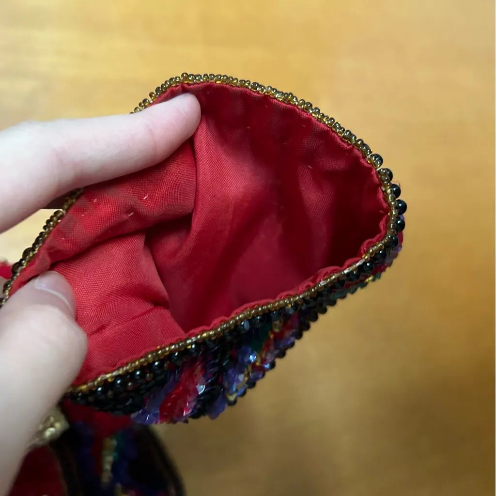 Vintage Laurence Kazar Silk Beaded Jacket Red Size Small 80s Funky Art to Wear - Image 7