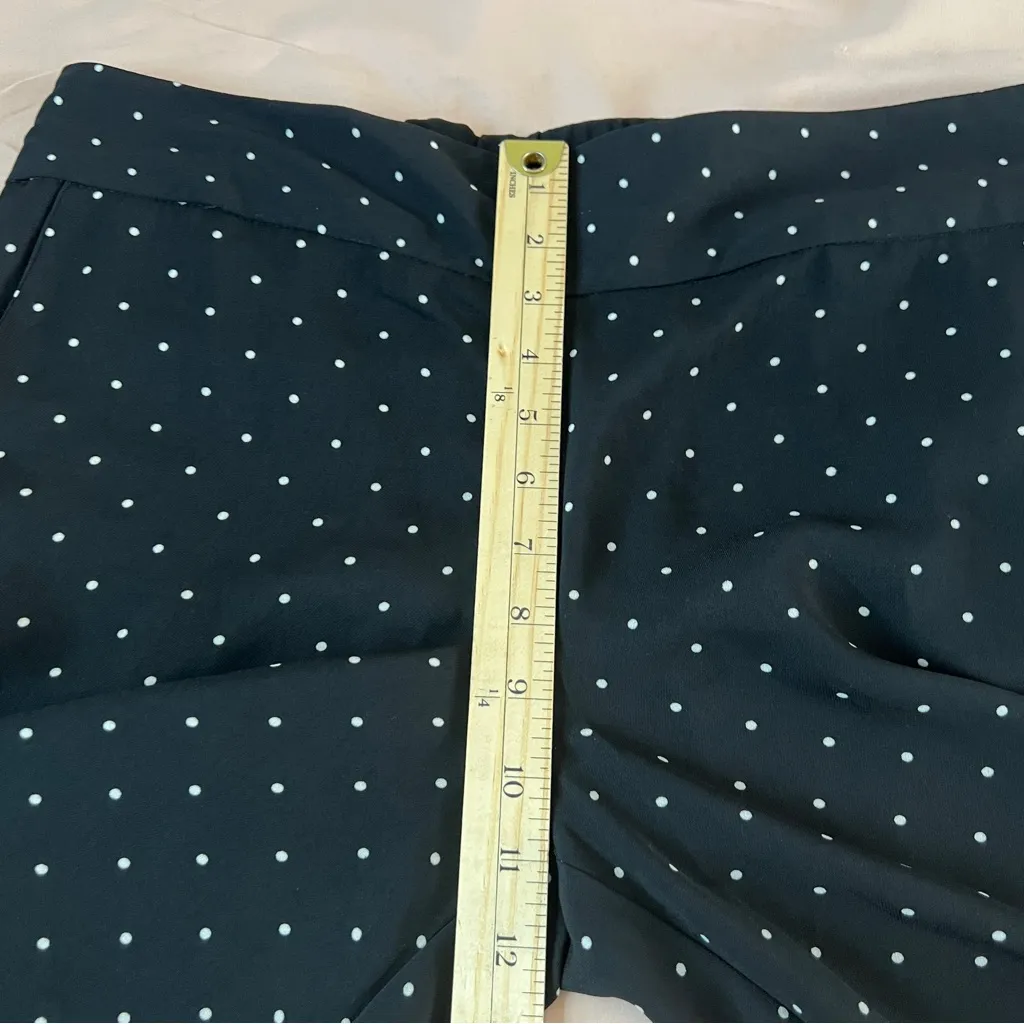 Adrienne Vittadini Black & White Polka Dot Wide Leg Pull On Pants Flowy Size 10 - Image 10