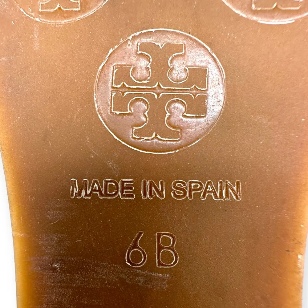 Tory Burch | Sz 6 | Cross-Front Canvas Low-Wedge Espadrille Leather Strap Sandal - Image 10