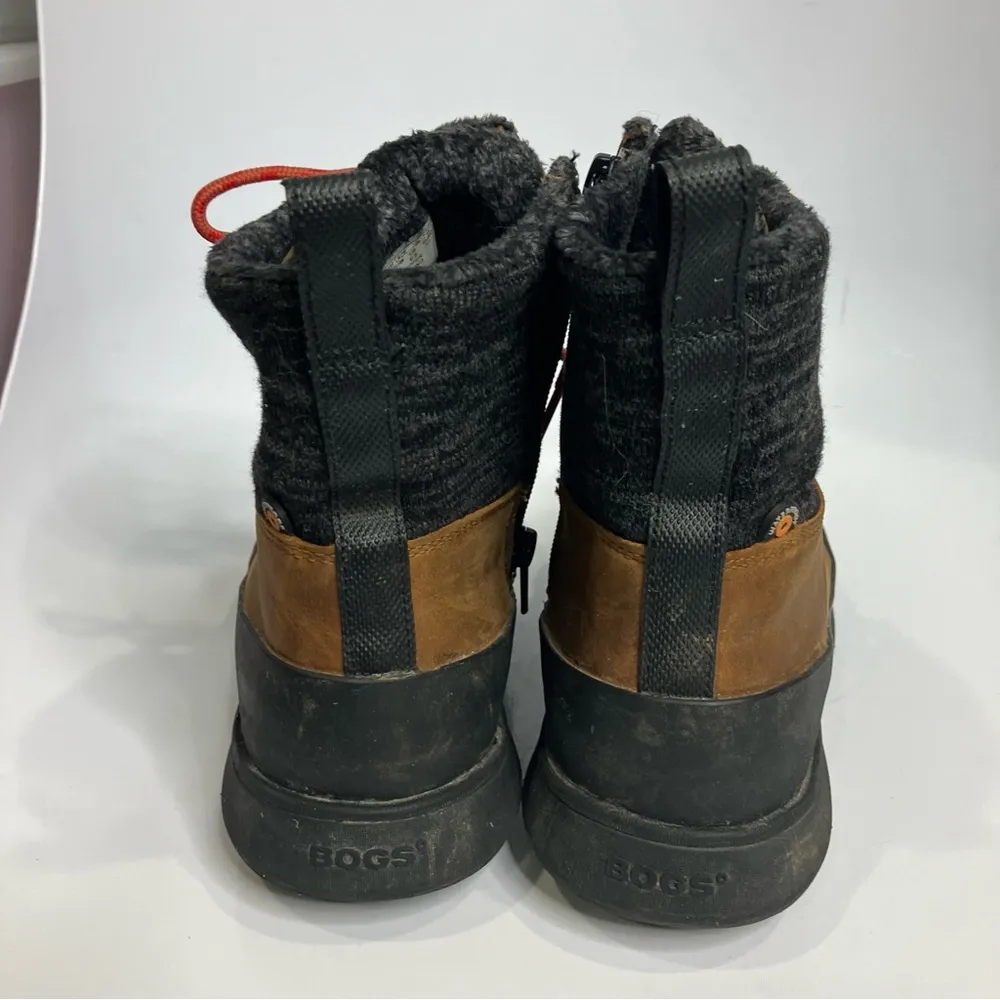 Bogs freedom‎ lace up boots insulated brown leather black womens size 6.5 - Image 5