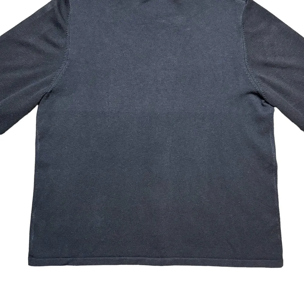 Bob Mackie black cardigan sweater with brown & tan embroidered details size med - Image 8