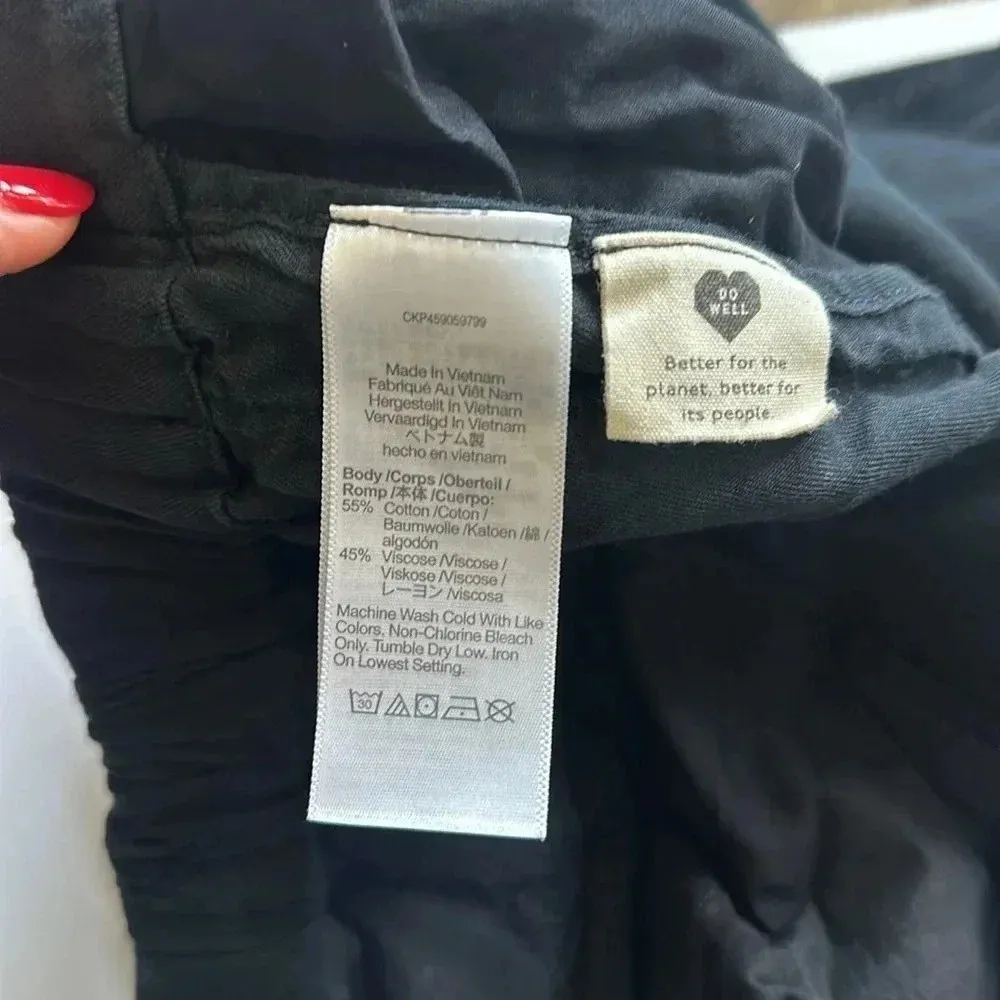 Madewell Womens Shorts xs Black Pockets Cotton Viscose Lounge Casual Vietnam - Image 5