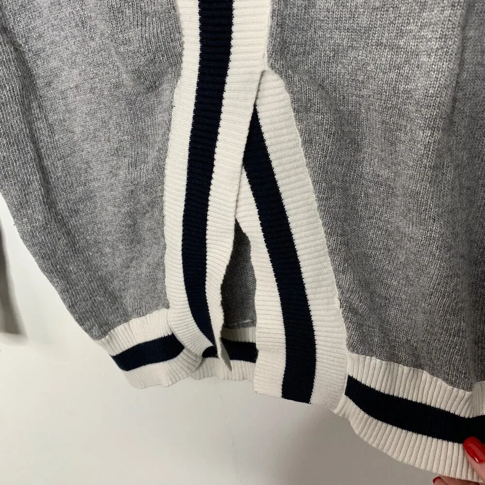 If By Sea Split Back Crew Neck Sweater Gray XS Wool Blend - Image 6