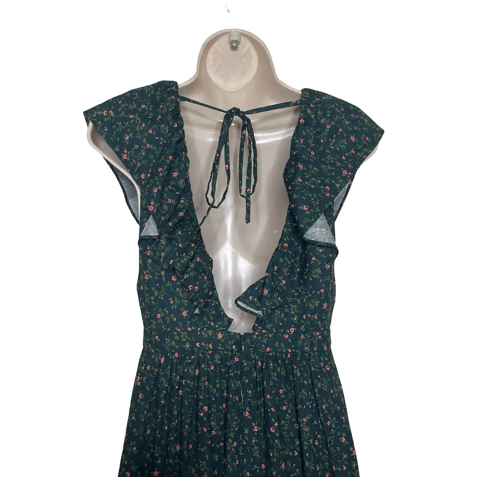 Reformation Fairfield Green Floral Maxi Dress in Coriander Size 2 - Image 6