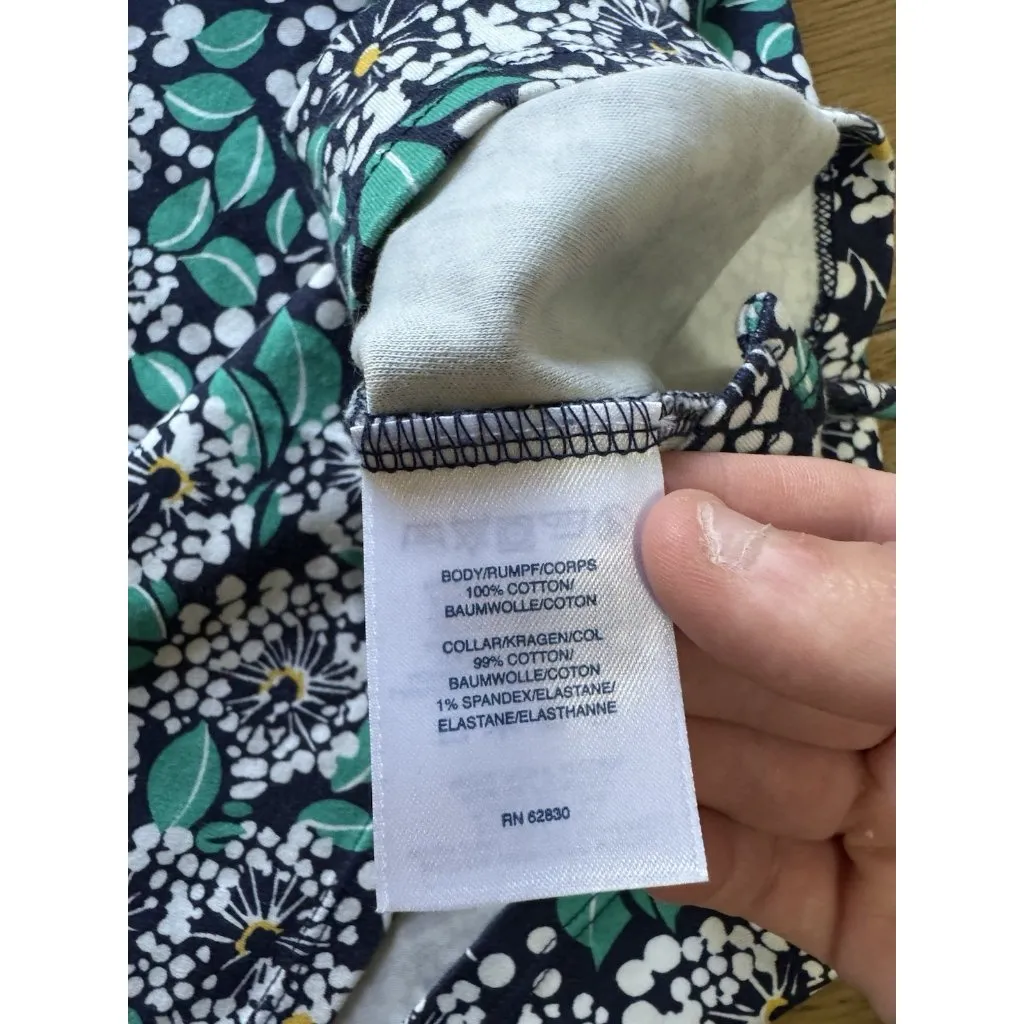 Lands' End Shirt Women Size M/P 10-12 Floral‎ Short Sleeve Polo Collar Classic - Image 6