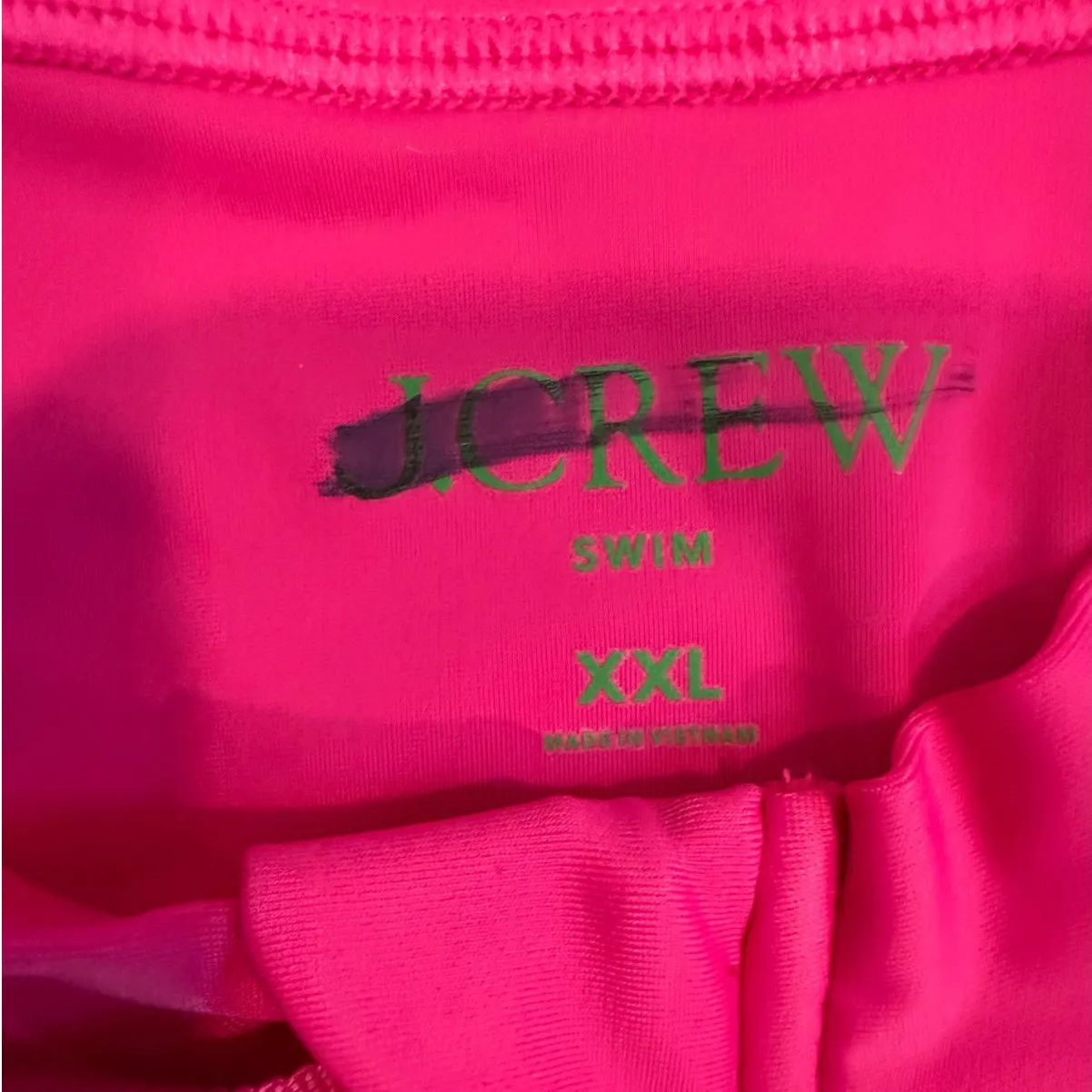 J.Crew Active Long Sleeve Rash Guard Swim Surfing Sporty Radiant Fuchsia XXL - Image 3