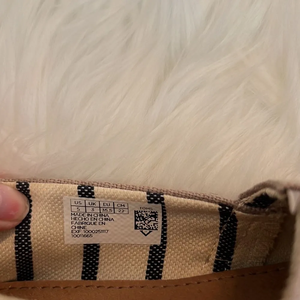 TOMS Alpargata Natural Heritage Canvas Wide Width Shoes Size W5 - Image 6