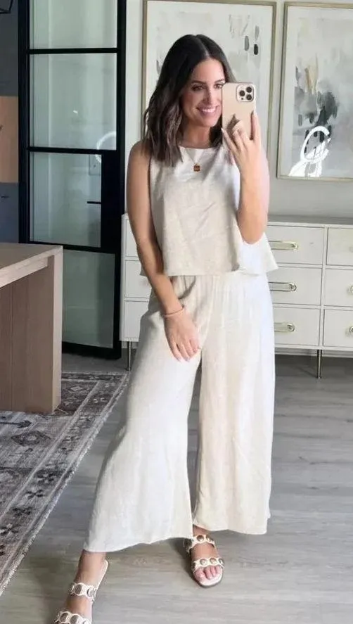 Pink lily NEVER WANNA LEAVE BEIGE JUMPSUIT - Image 5