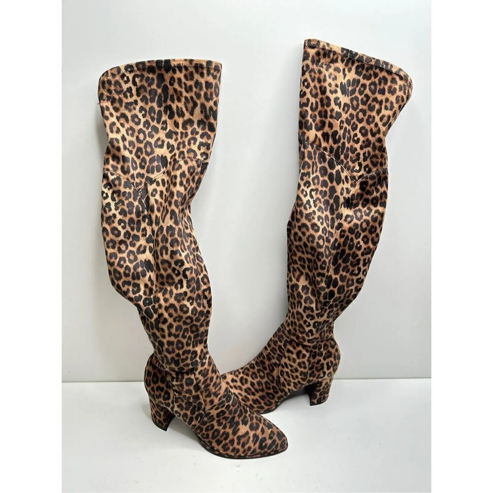 Marc Fisher Boots Women’s Size 6 Over The Knee Pointed Toe Leopard Print NEW - Image 5
