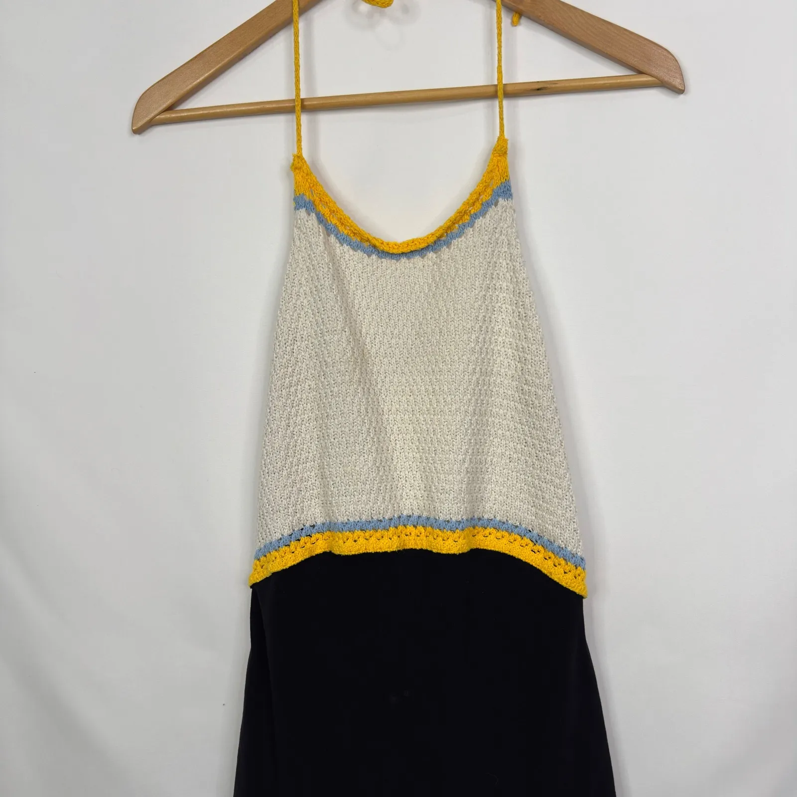 ZARA Crochet Halter Top Black Shorts Romper Jumpsuit Women Size S - Image 5