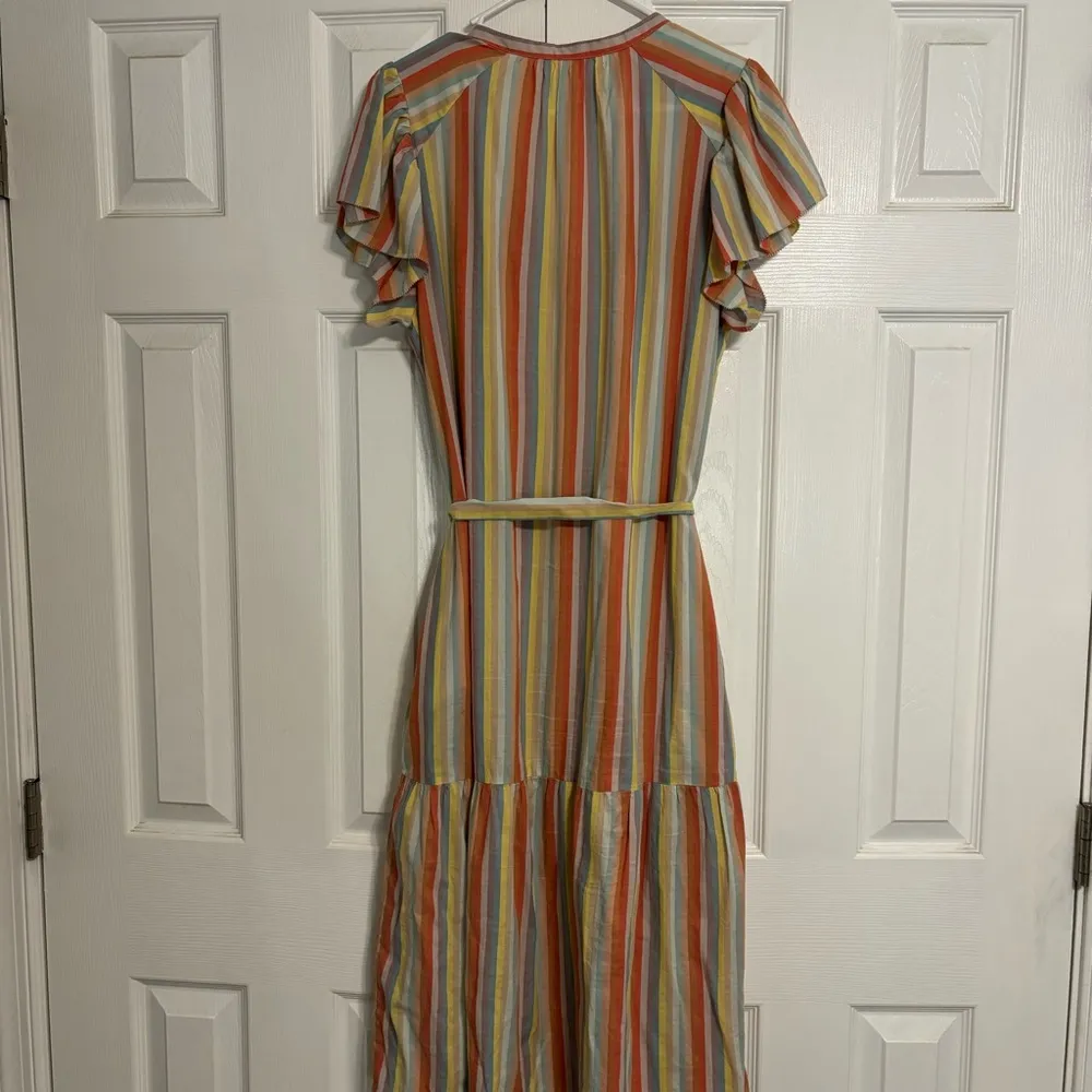 By Trovata Birds Of Paradise Stripe Midi Dress Yellow Size M - Image 3