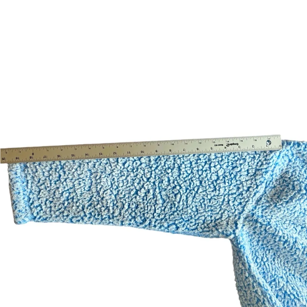 PacSun Crop Womens Small Blue Teddy Fleece Snap Button Sherpa Long Sleeve - Image 9