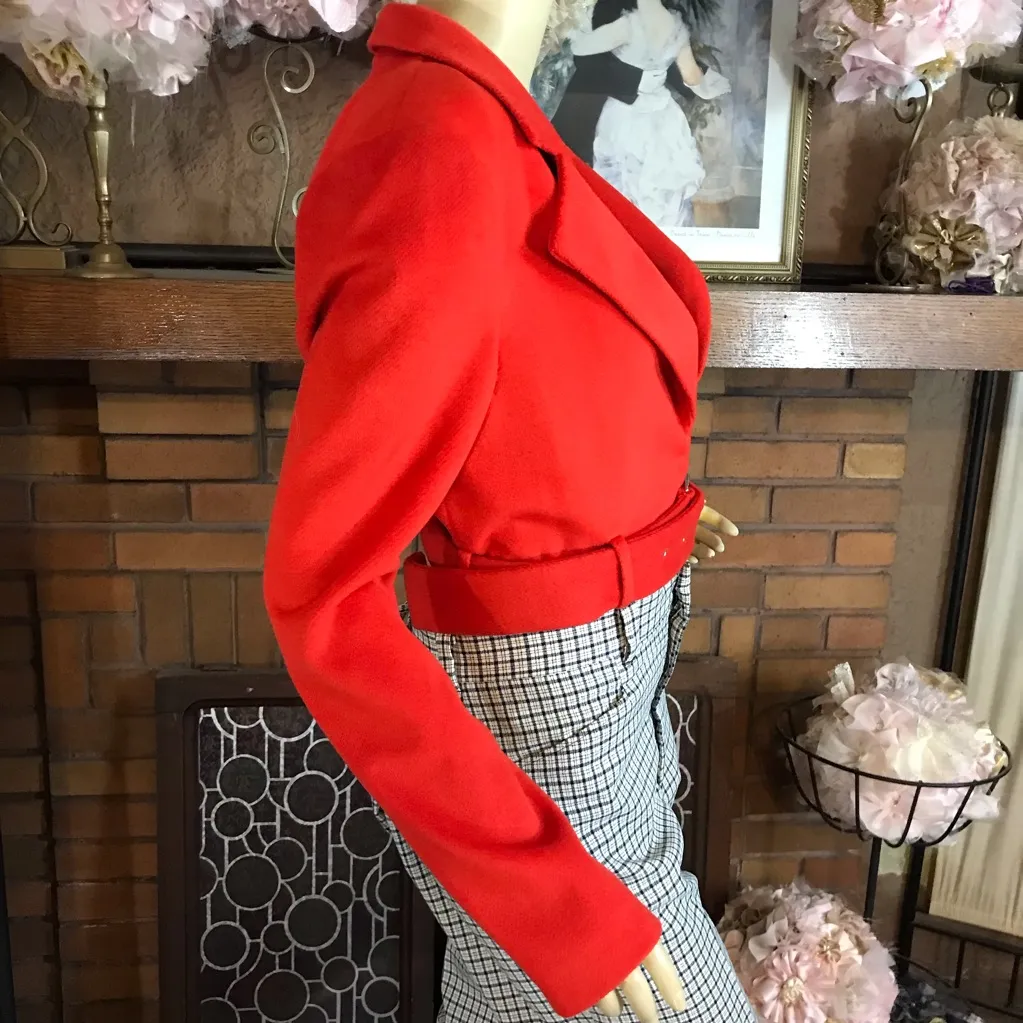 MAJORELLE "JUDY" ORANGE CROPPED JACKET NWT (M) - Image 4