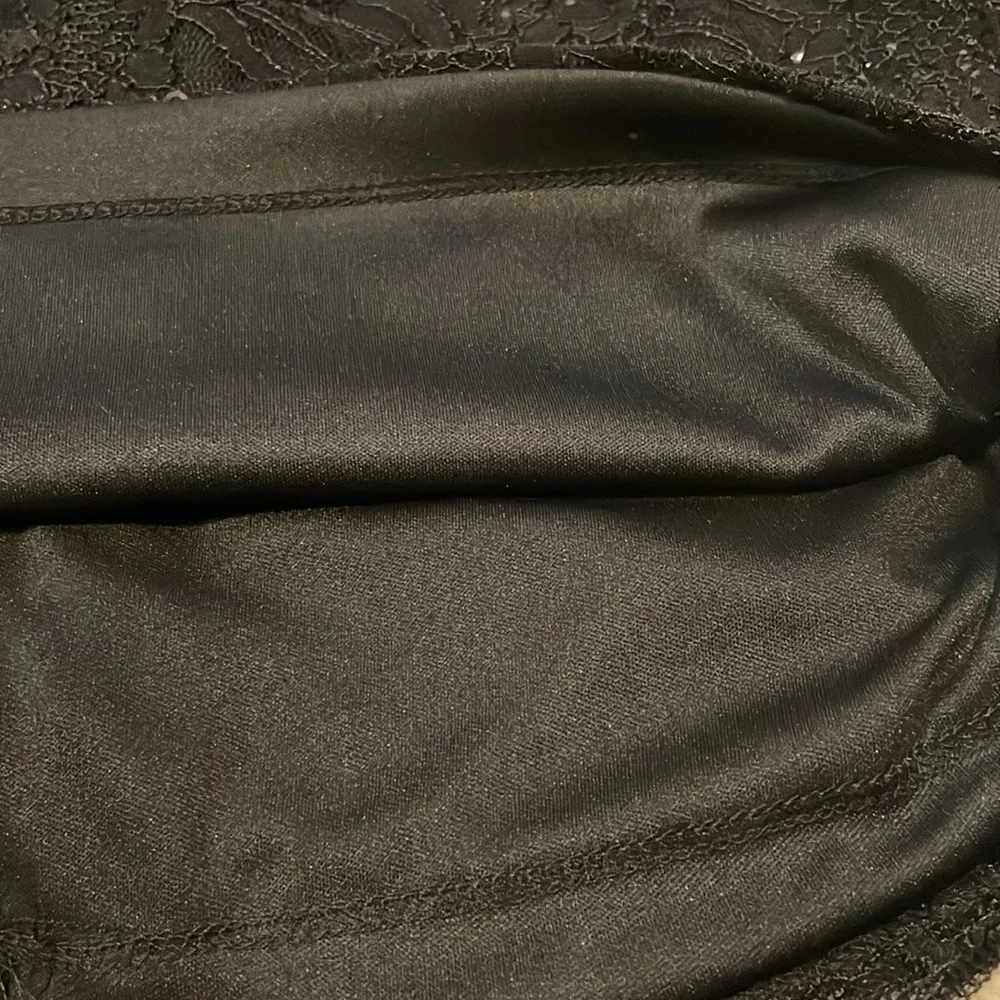 Scarlett- Black Lace Sequined Long Mesh Open Sleeve Cuffed Mini Dress- Size 8 - Image 4