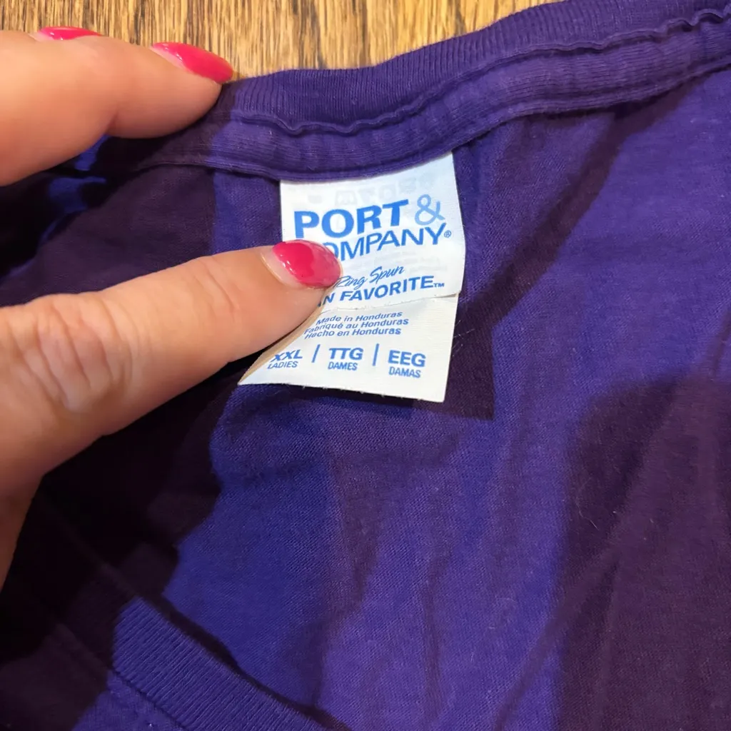 Port and Company Vivid Purple Tee‎ - Image 3