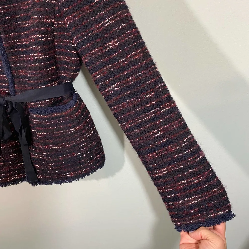 LK Bennet London Women's Navy & Red Tweed Elaine Blazer Size 8 - Image 6