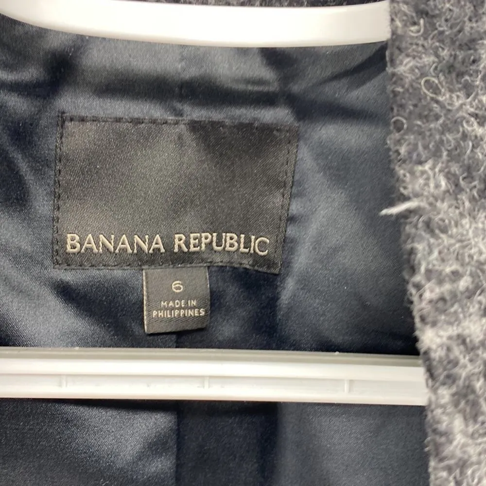 Banana Republic plaid wool blend open front longline academia preppy classic  6 - Image 3