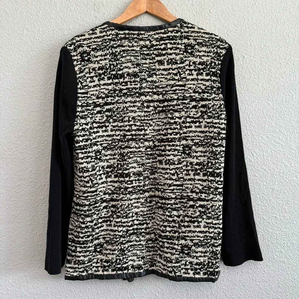 Misook  Heritage Fit Blazer Size XL Black‎ Cream Metallic - Image 2