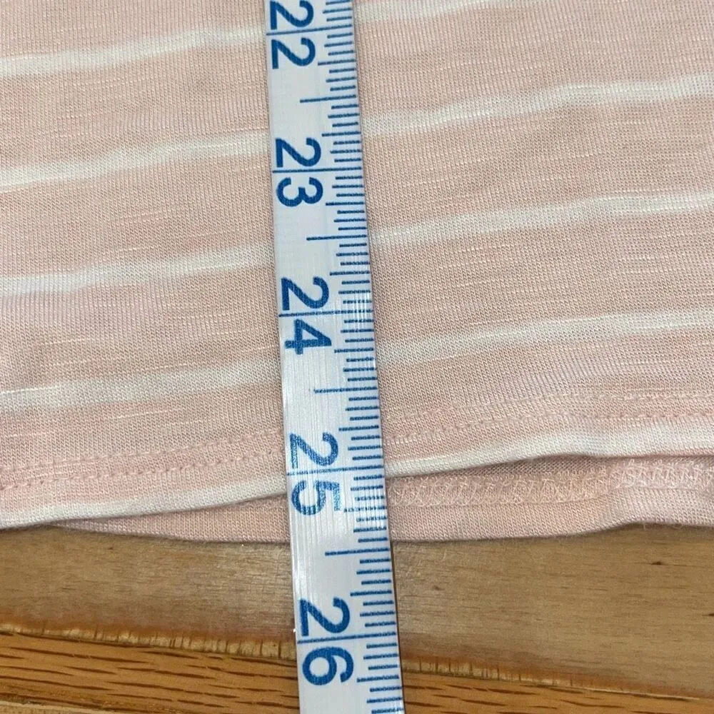 JNY Jones‎ New York Signature Womens Striped Cold Shoulder Top Pink White Small - Image 7