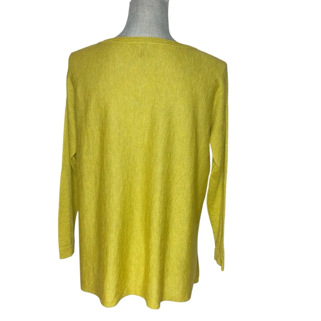 Eileen Fisher Fine Tencel Alpaca Scoop Neck Sweater Tunic Top Fern PP/PTP 2P-4P - Image 4