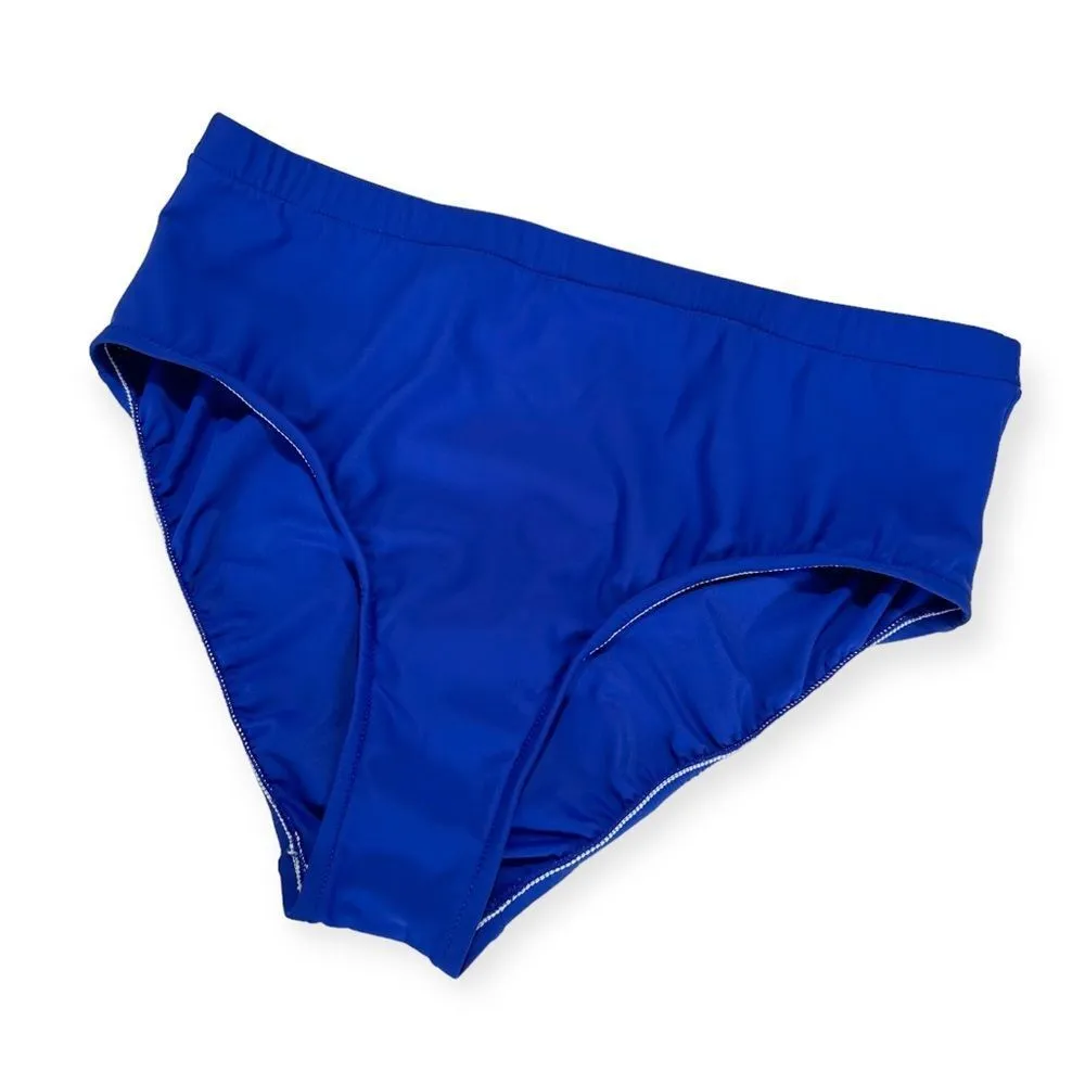 🔃Blue High Waisted Bikini Swimsuit Bottom Size L - Image 3