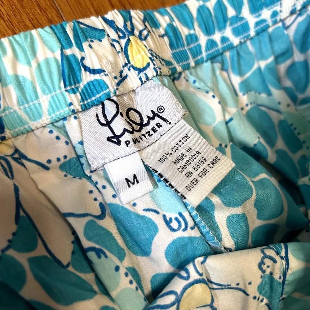 Lilly Pultizer Vintage V2K Blue TIger Floral Jungle Print Pants Size Medium - Image 2