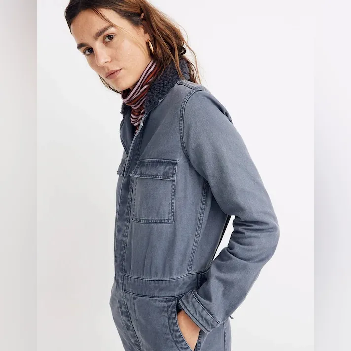 Madewell Sherpa Coverall Jumpsuit Size L - Image 7