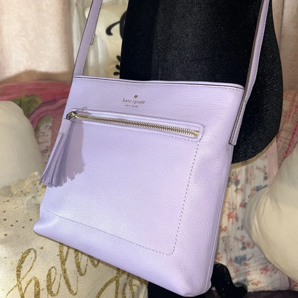 Chester Street Dessi Violet Pebbled Leather Crossbody Bag - Image 2