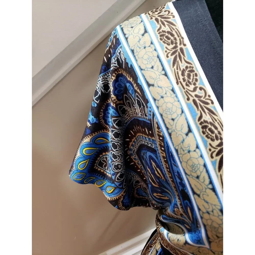 Bailey Blue Women's Multicolor Polyester V-Neck Short Sleeve Knee Length Dress L - Image 6