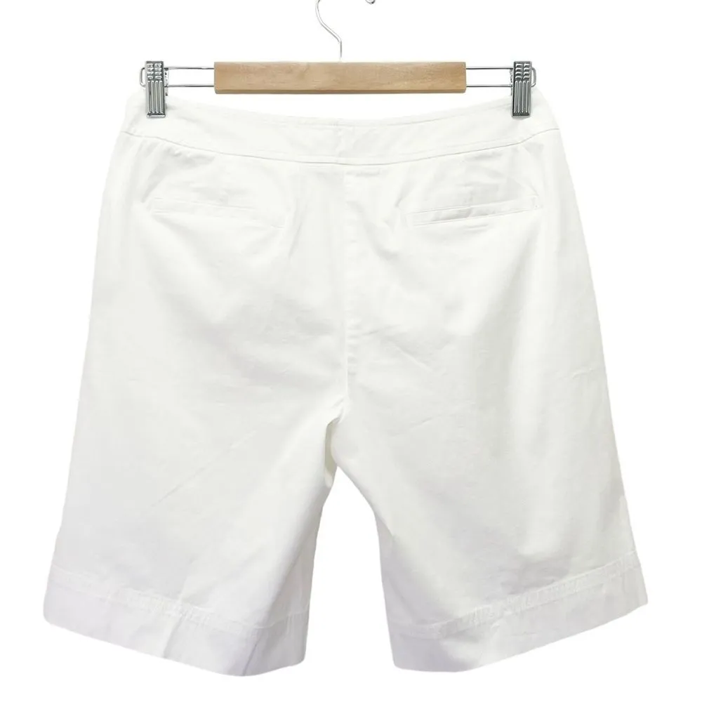 Lafayette 148 Shorts White Stretch Cotton Poplin 8” Bermuda Short Women’s Size 4 - Image 2