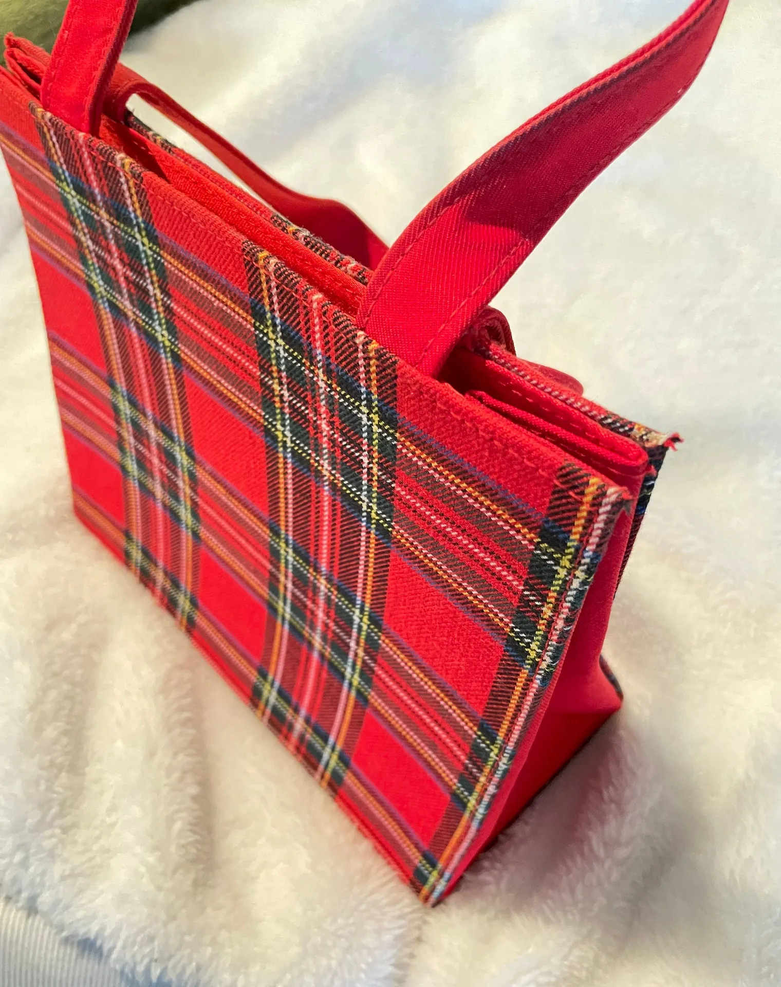Red Plaid Stiff Handbag - Image 2