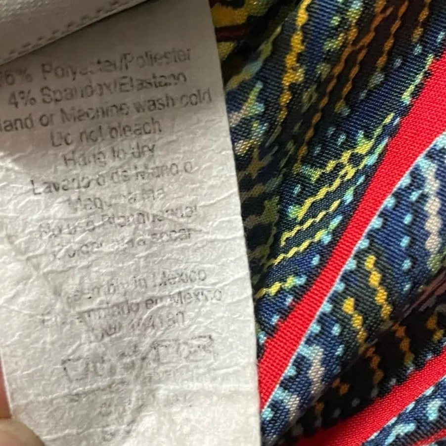 Libian Red Tropical Leaf Print Textured Jumpsuit Size S GUC - Image 5