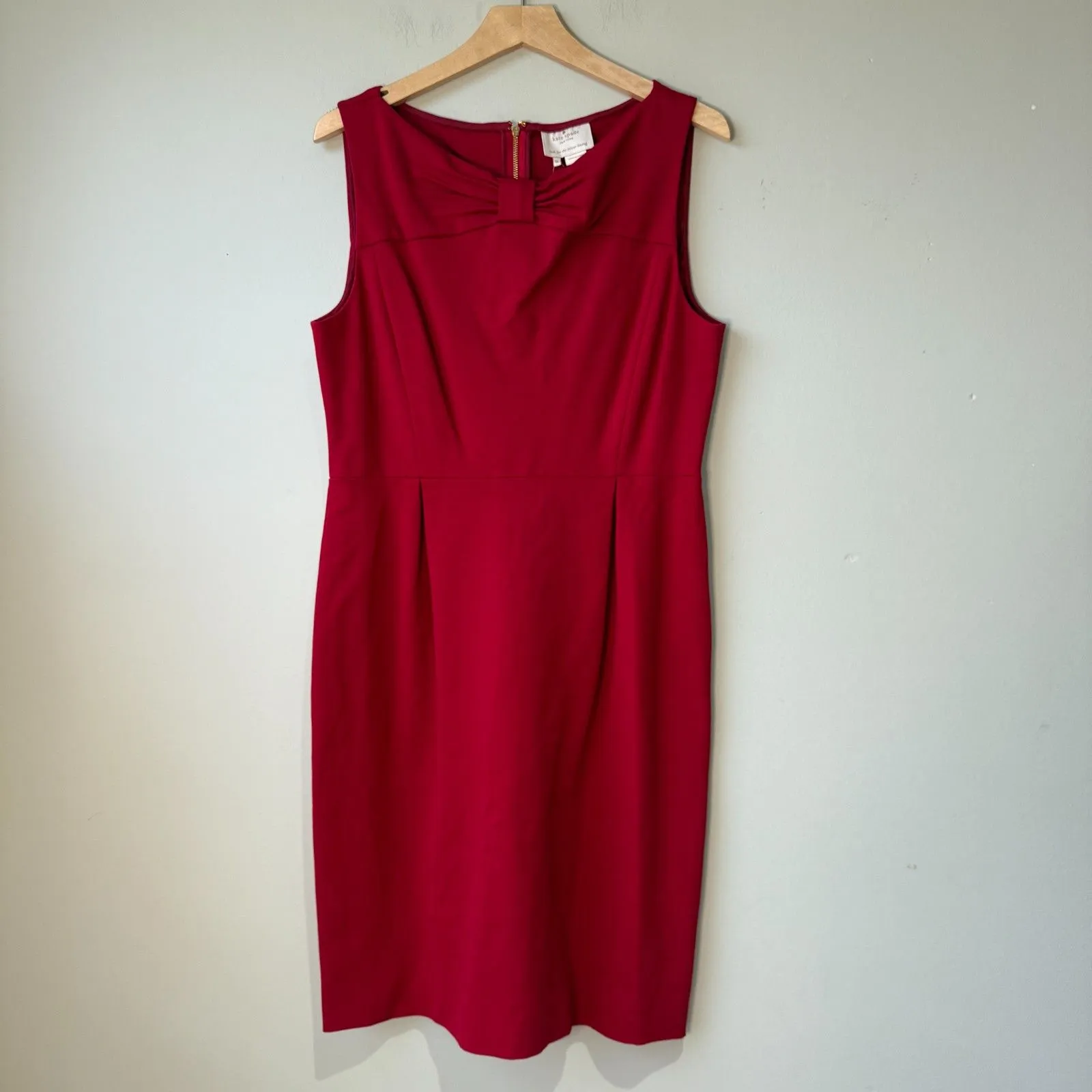 Kate Spade‎ Sheath Dress Womens Red Sleeveless Bow Neckline Dress Size 14 NWT - Image 2