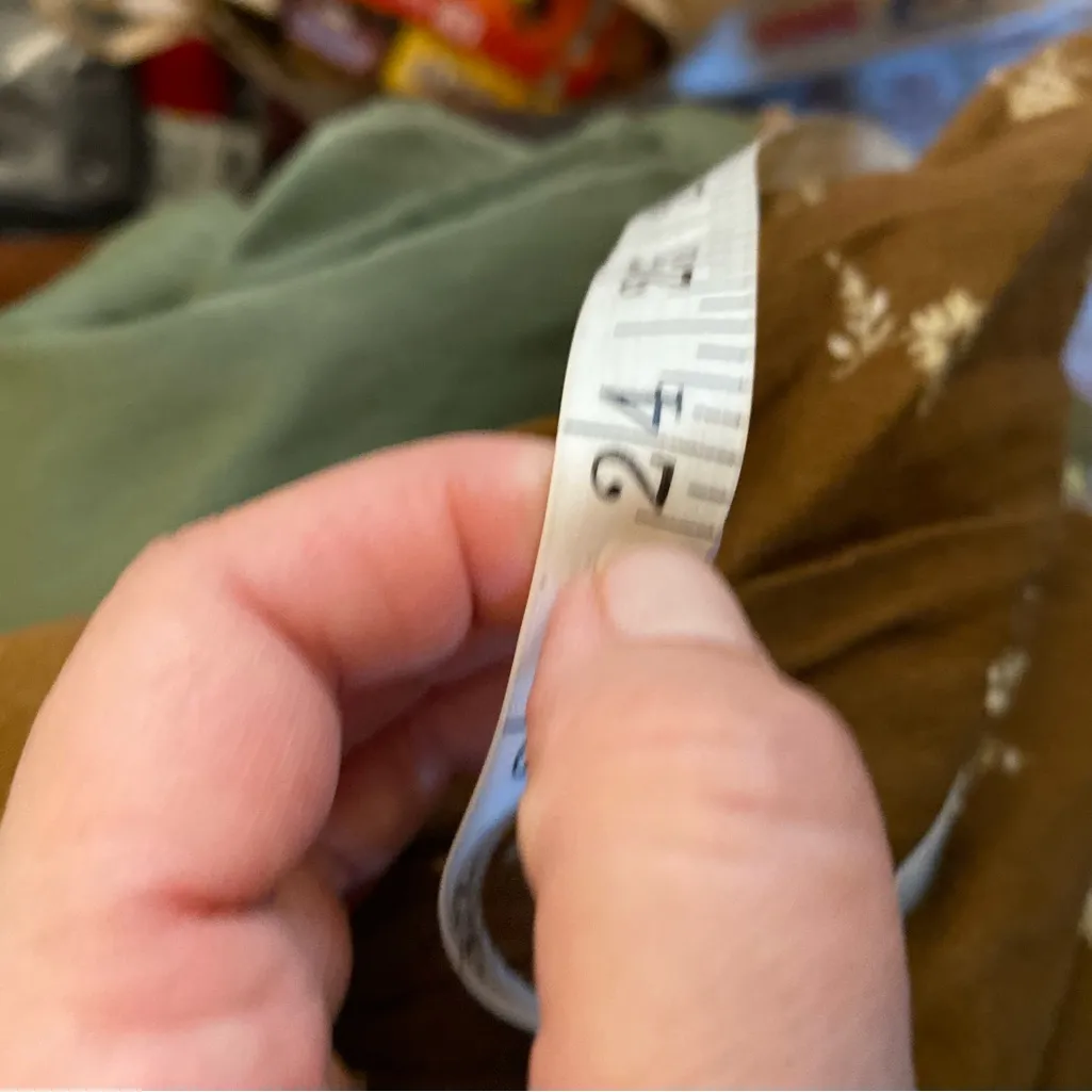 Anthropologie Basque Waist Mini Skirt Brown Cream Floral Bows cotton linen Fall - Image 10