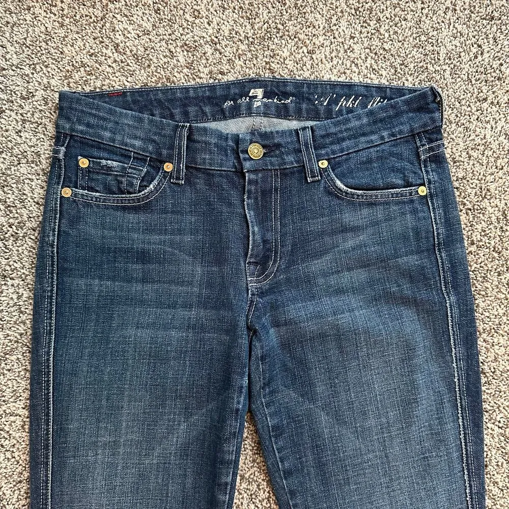 7 For All Mankind dark wash "A" pocket flip flop jeans size 27 - Image 3