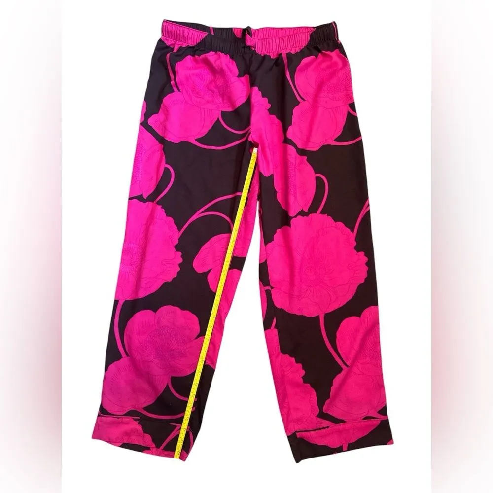 Ann Taylor Floral‎ Sleep Pants Pink Brown Women’s Size Large Drawstring Waist - Image 3