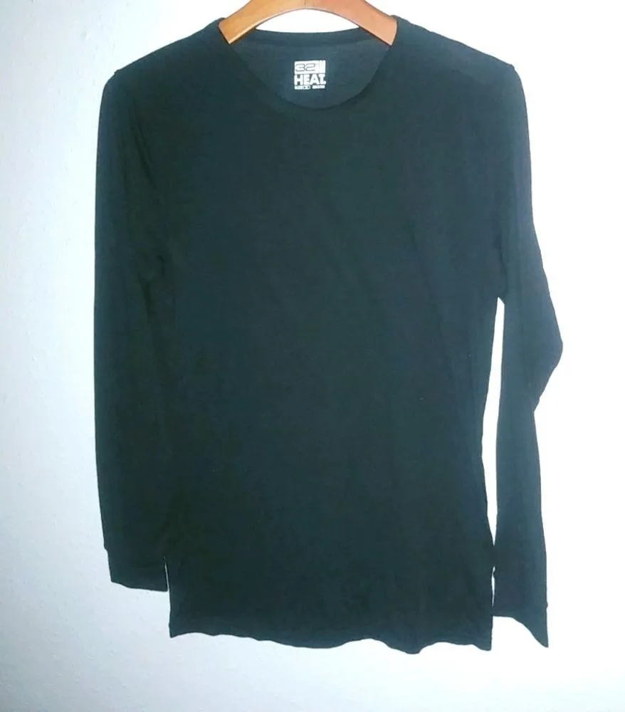 32 Degrees Heat M Scoop Neck Black Long Sleeved Base Layer Top - Image 2