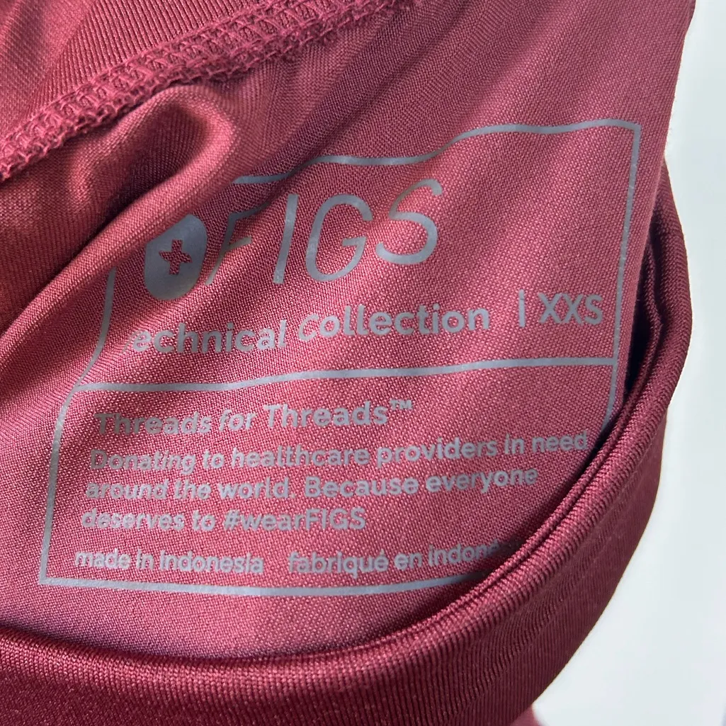 Figs High Waisted Zamora Jogger Scrub Pants in Cherry Red Size XXS NWT - Image 5