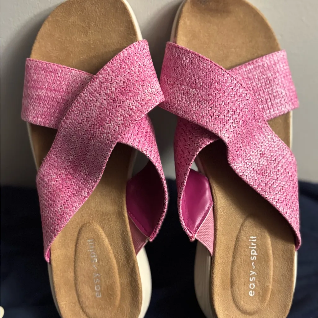 Easy Spirit Womens Taite 2 Cushioned Footbed Woven Slide Sandals - Image 4