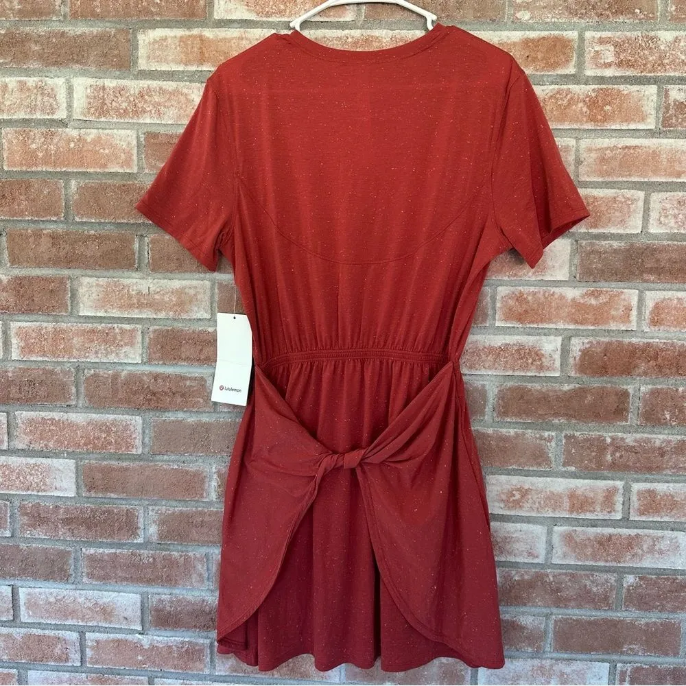 Lululemon Unwind Your Mind T Shirt Dress Women’s 8 NEW Brick Red Speckled - Image 8