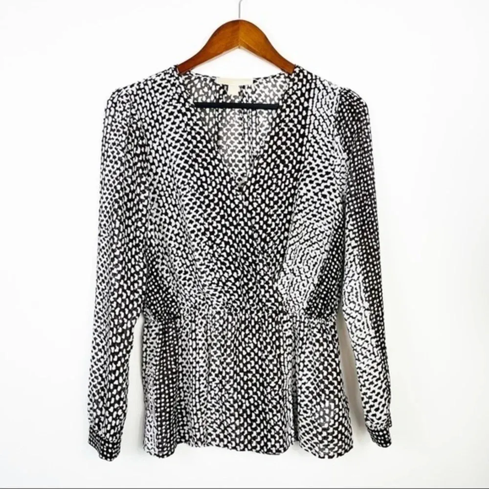 MICHAEL Michael Kors Snake Print Blouse‎ Small Brown - Image 3