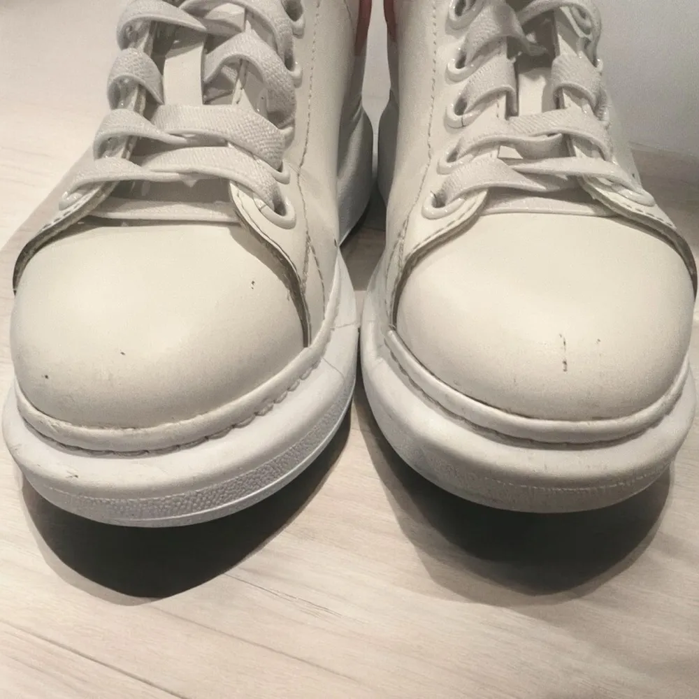 Alexander McQueen Platform Sneakers in White and Red Size 8 - Image 4
