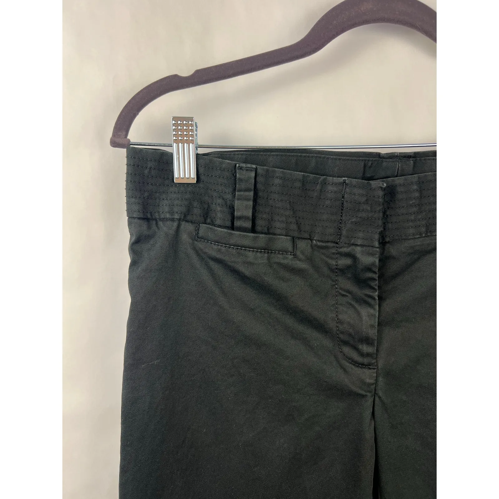 J.Crew City Fit Black Cropped Pants, Cotton Blend, Stretch, Classic Trousers Size 6 - Image 3