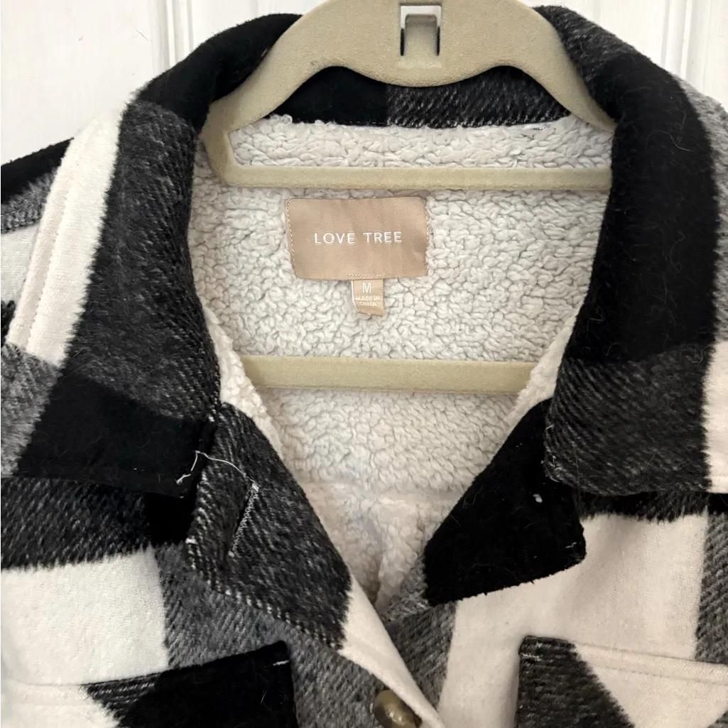 Love Tree Buffalo Plaid Sherpa Lined Shacket - Image 6