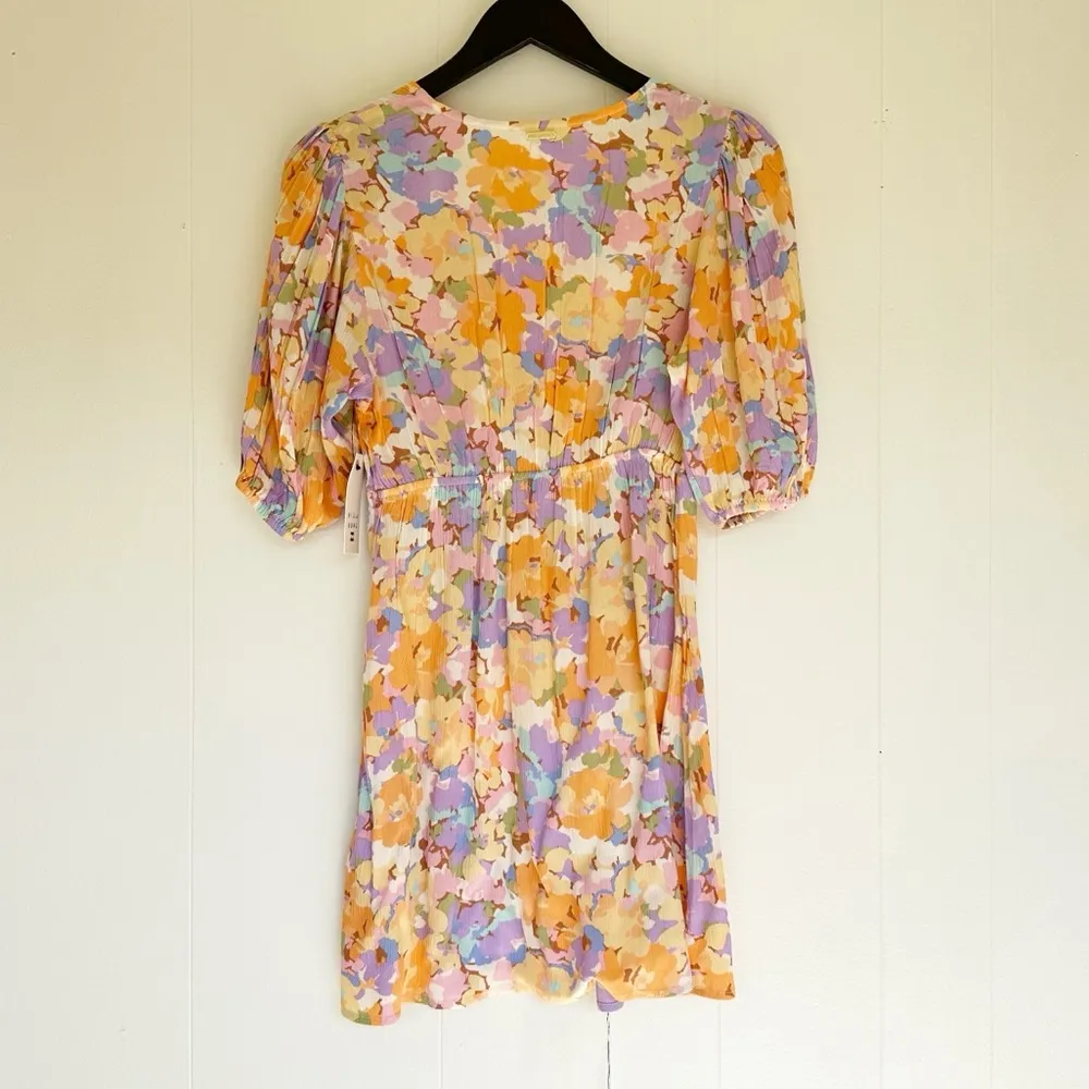 NWT BILLABONG Your Fav Puff Sleeve Floral Mini Dress X-Small - Image 10
