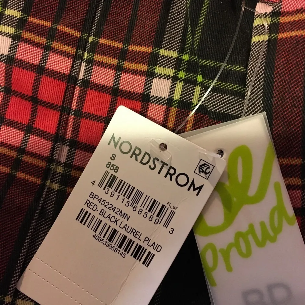 NEW BP Women's Size Small Red Black Plaid Be Proud Plaid Pleated Skirt - Image 4